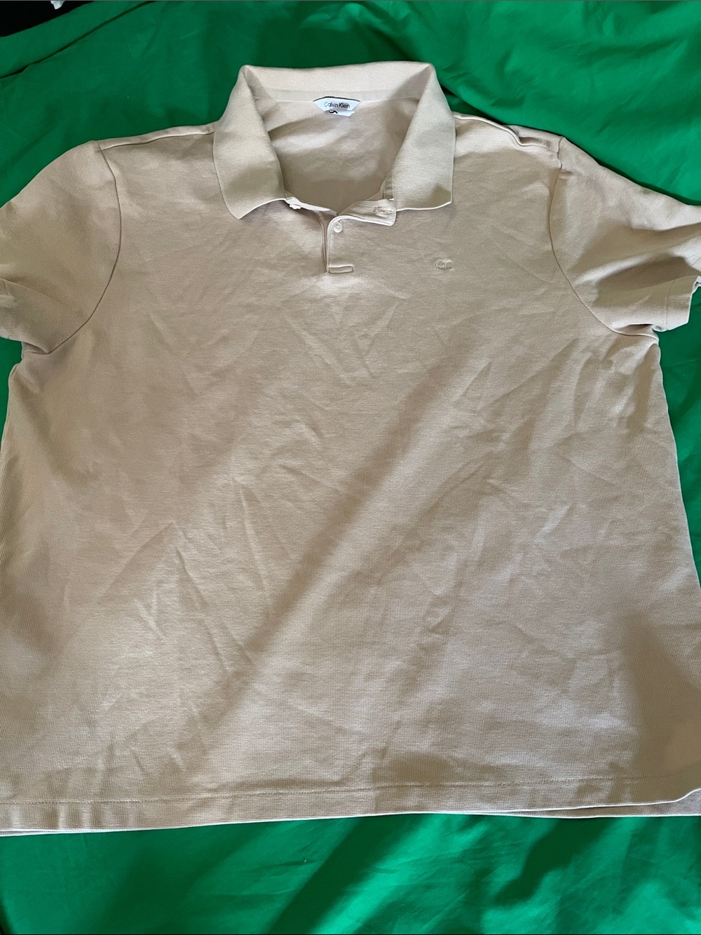 Calvin Klein Men's Polo Shirt in Beige